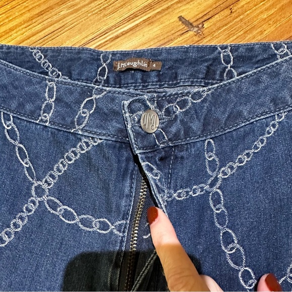 J.McLaughlin Women’s Everly Bashford Chain Wide Leg Jean Blue Trouser Style 4 - Picture 12 of 14